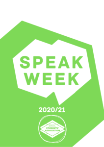 Front cover to the Speak week report.