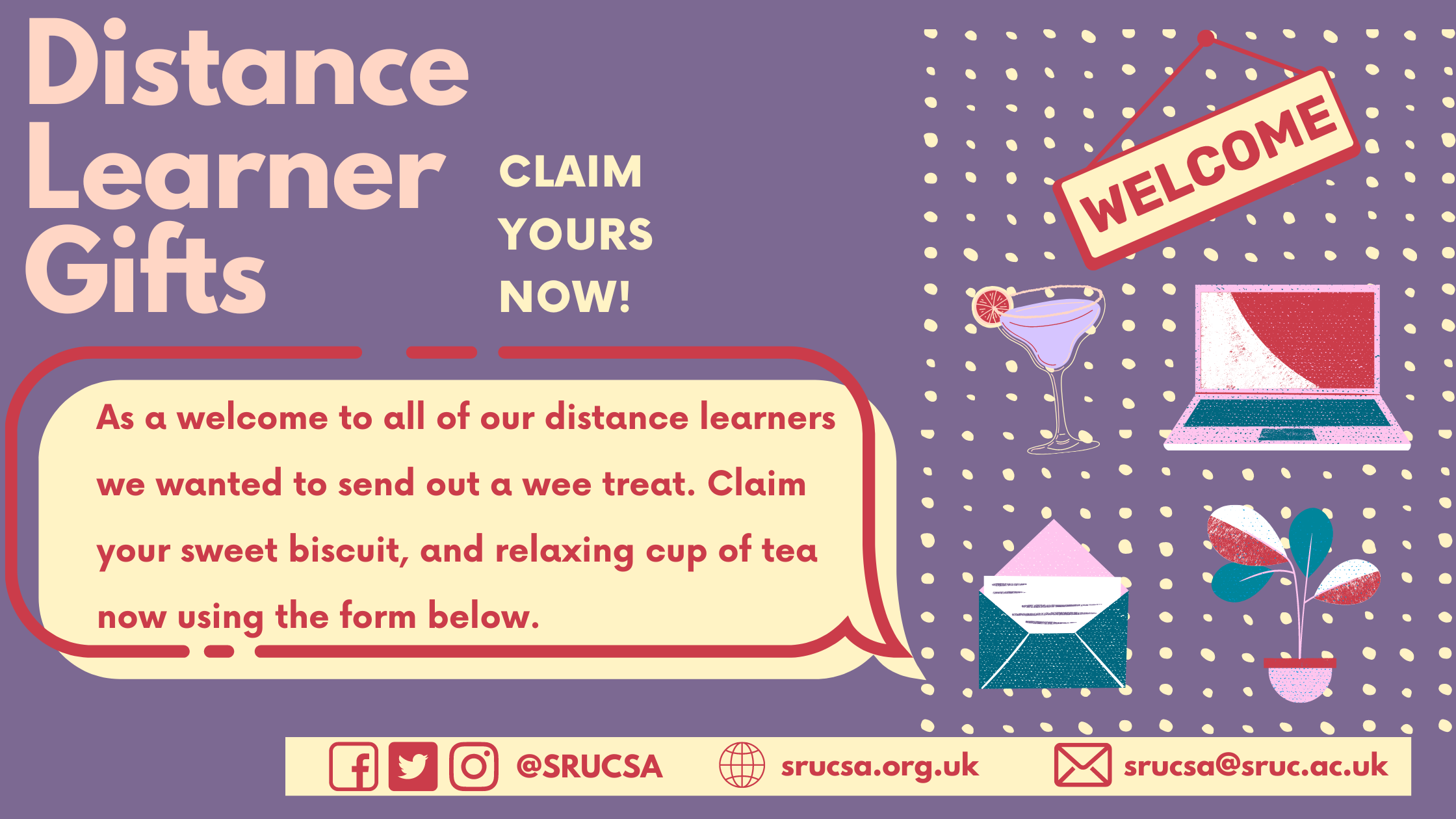 banner about a free gift for distance learners